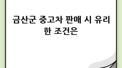 금산군 중고차 판매 가격 완벽 가이드